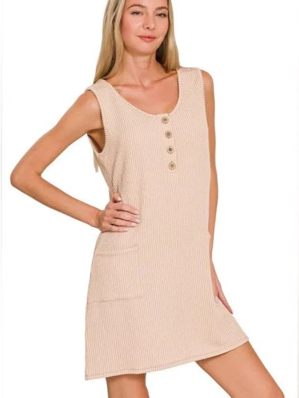 🆕 Zenana Casual Chic Corded Rib Tank Dress